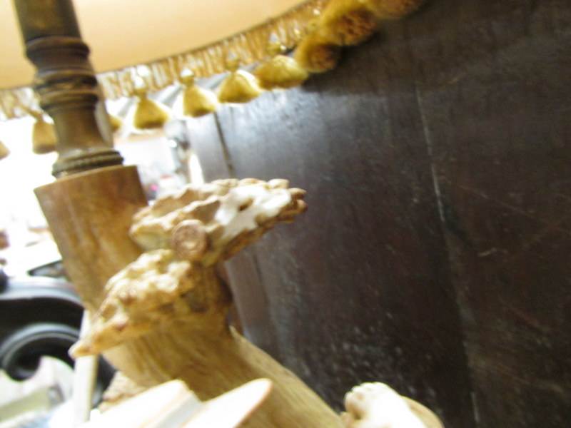 A Royal Worcester table lamp with shade, - Image 3 of 3