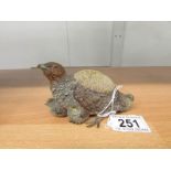 A cold painted bronze English partridge pen wipe.