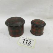 2 tartan ware pill boxes.