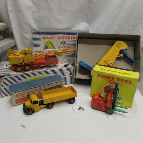 3 boxed Dinky Supertoys being No. 972 crane, No. 964 Loader, No.