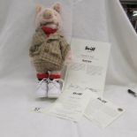 A Steiff limited edition Rupert the Bear series of Podgy Pig with certificate.