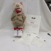 A Steiff limited edition Rupert the Bear series of Podgy Pig with certificate.