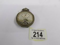An Amida 8 day brass pocket watch A/F ****Condition report**** There are cogs to set