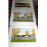 3 Unframed Vincent Haddelsey prints.