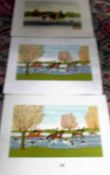 3 Unframed Vincent Haddelsey prints.