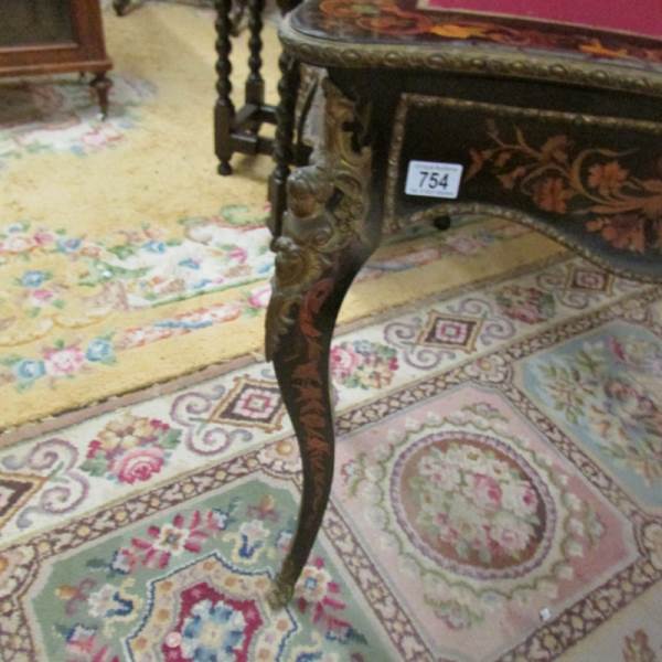 A Victorian marquetry inlaid card table. - Image 3 of 18