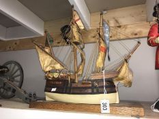 A model of a galleon / sailing ship.