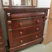 A Victorian mahogany 4 drawer chest.