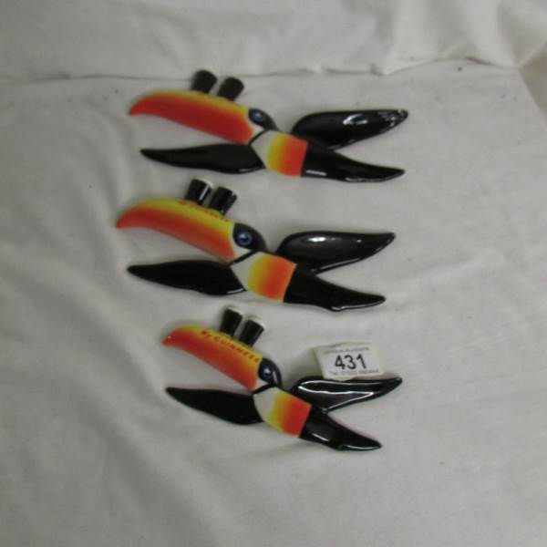 A set of 3 Guinness toucans.