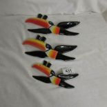 A set of 3 Guinness toucans.