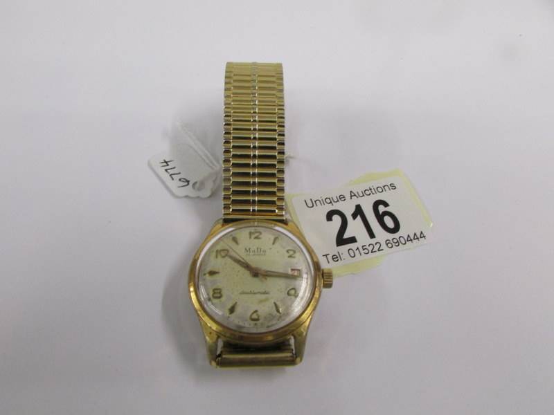 A Mudu Swiss made wrist watch, circa 1970s / 80s, in working order.