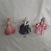 3 Royal Doulton figurines - Rose HN1368, Affection HN2236 and Bo Peep HN1811.