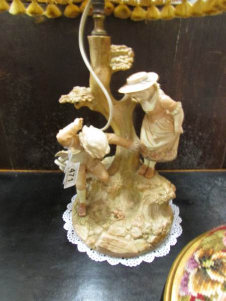 A Royal Worcester table lamp with shade, - Image 2 of 3