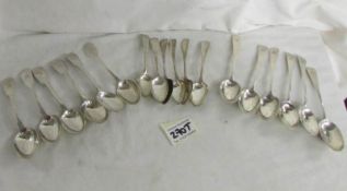 3 sets of 6 hallmarked silver teaspoons (early and late Victorian).