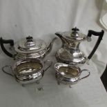 A 4 piece silver plated tea service, made in Sheffield.
