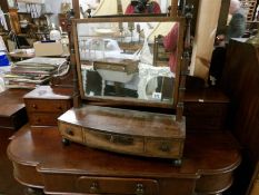 A Victorian mahogany toilet mirror on drawer base.