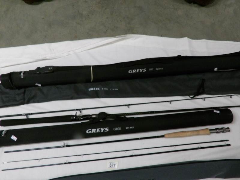 A new Grey's 2 piece fly rod in case and a new Grey's 3 piece fly rod in case. - Image 3 of 3