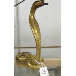 A brass bar top gas lighter in the form of a cobra snake.