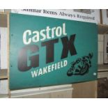 A Castrol GTX sign, ****Condition report**** Metal painted Size is - 111cm x76.