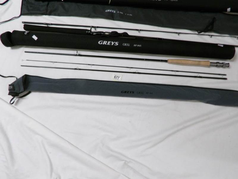 A new Grey's 2 piece fly rod in case and a new Grey's 3 piece fly rod in case. - Image 2 of 3