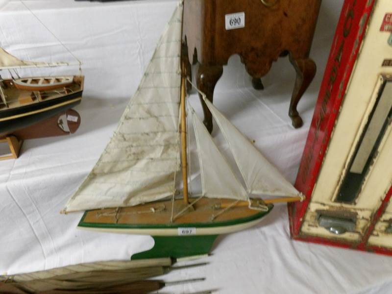 A model pond yacht..