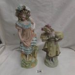 2 19th century continental bisque porcelain figures.
