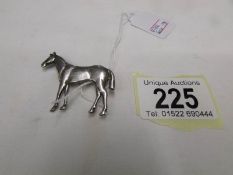 A sterling silver brooch of the Irish bred racehorse 'Pappa Fourway',