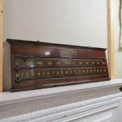 A Snooker score board by H J Dickinson, Billiard Table Manufacturer's of London.