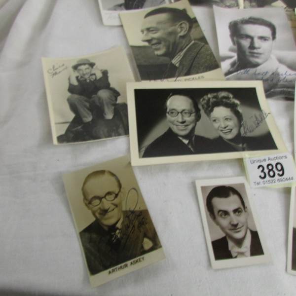 A collection of signed celebrity photographs including Chico Marx, Arthur Askey, Wilfred Pickles, - Image 3 of 6