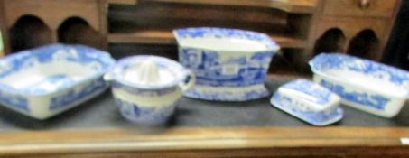 5 pieces of Spode Italian pattern including strainer bowl.