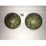 2 small globes.