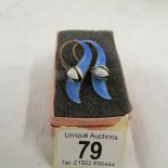 A circa 1970s enamel on silver tulip brooch stamped Norway.