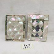 2 mother of pearl card cases.