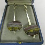 A pair of Georg Jensen sterling silver Savannah drop earrings.