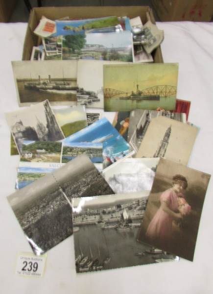 A mixed lot of old postcards, etc.