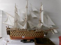 A large model of the British warship HMS Victory.