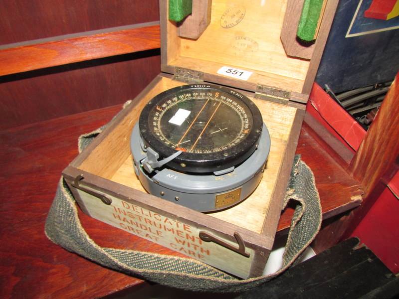 A cased type 8 Air Ministry compass.