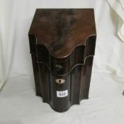 A 19th century mahogany knife box (missing interior).