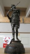 A spelter figure of a rifleman.