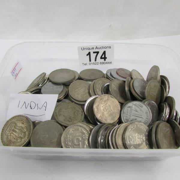 A tray of Indian coins.