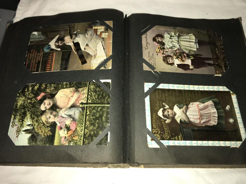 A post card album of in excess of 100 vintage postcards including birthday, Christmas, Dorchester, - Image 12 of 26