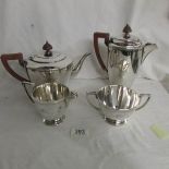 A fine Mappin and Webb 4 piece silver plate tea service.