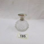 Henry Clifford Davis 1929 silver guilloche enamel top scent bottle depicting highland cattle