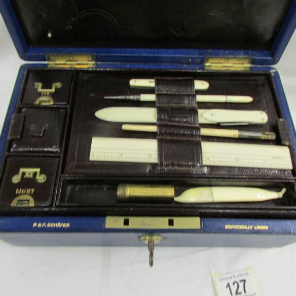 A vintage cased manicure set, P & F Schafer, 17, Piccadilly, London. - Image 3 of 4