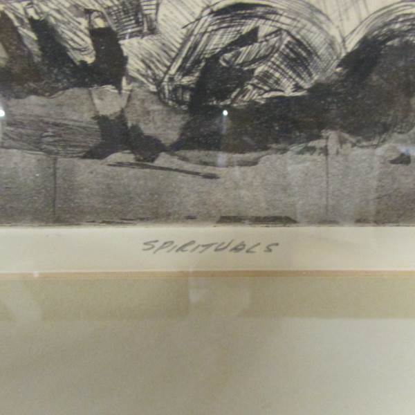 Van Elliott (American) 'Spirituals' signed limited edition etching, 38/250, artist details verso, - Image 3 of 4