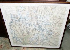 Map of The Mount Everest Region, framed and glazed.