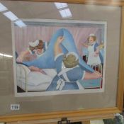 Beryl Cook (1926-2008) framed and glazed limited edition signed print entitled 'Angels' with Fine