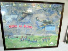 A 'Battle of Britain' print collage, framed and glazed, image 62 x 50 cm.