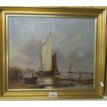 An oil on canvas nautical scene. ****Condition report**** Size is 42.