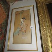 A framed and glazed study of a Japanese Geisha.